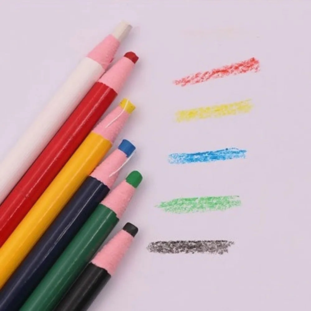 3/6/12pcs Bright Colors Fabric Marking Pencil Water-Soluble DIY Tailor Chalk Crayon No-Sharpening Colorful Garment Pencil Vue