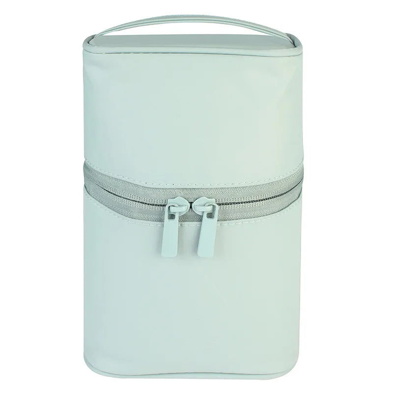 Travel Barrel Shaped Makeup Organizer Female Cosmetic Toiletry Wash Zipper Pouch Women's Trip Make Up Box Accessories Supplies Vue A02-81-Blue