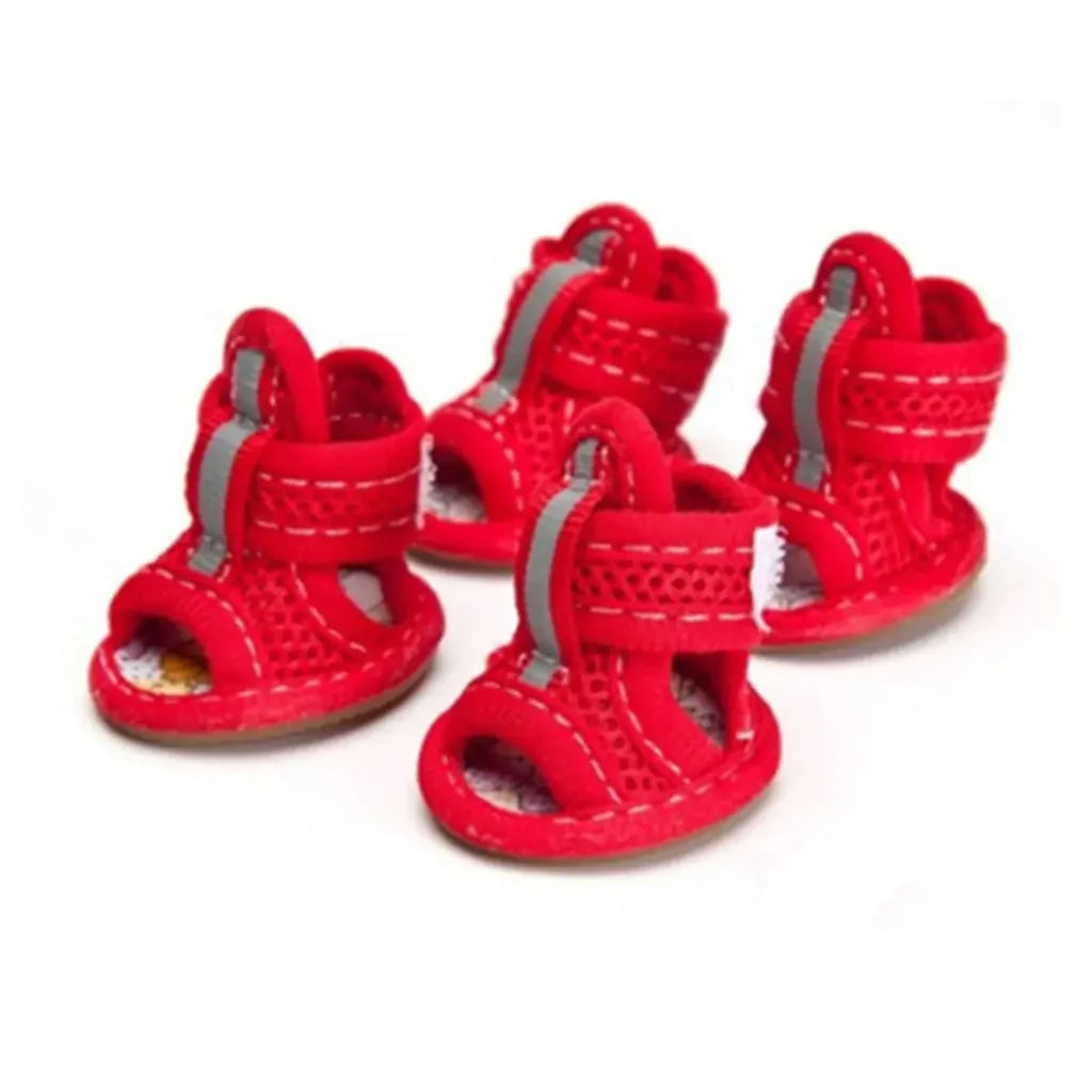 Summer Outdoor Dog Shoes Anti-slip Casual Breathable Spring Cute Wear Dog Shoes Puppy Shoes Pet Supplies Dog Sandals Outdoor Vue red m