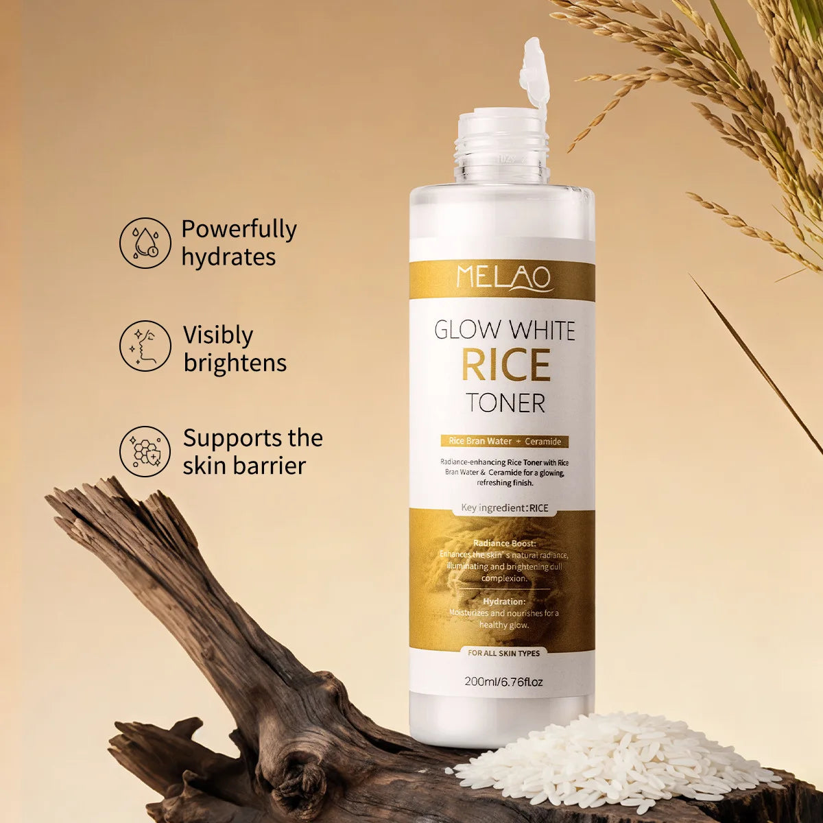200ml Rice Toner Moisturizing Skin Care Hydrating soothing Gentle Nourishing Brightening For Young Glowy Korean Skin Care Vue