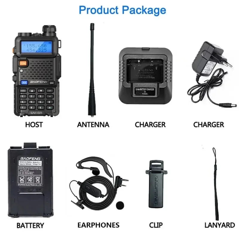 Baofeng UV-5R Radio Ham Radio Handheld UV5R Long Range Dual Band Rechargeable Two Way Radio Walkie Talkies for Hunting Camping Vue