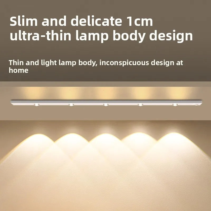 LED Motion Sensor Wireless Ultra Thin Night Light USB LED Wine Cooler Light for Kitchen Cabinet Bedroom Wardrobe Indoor Lighting Vue