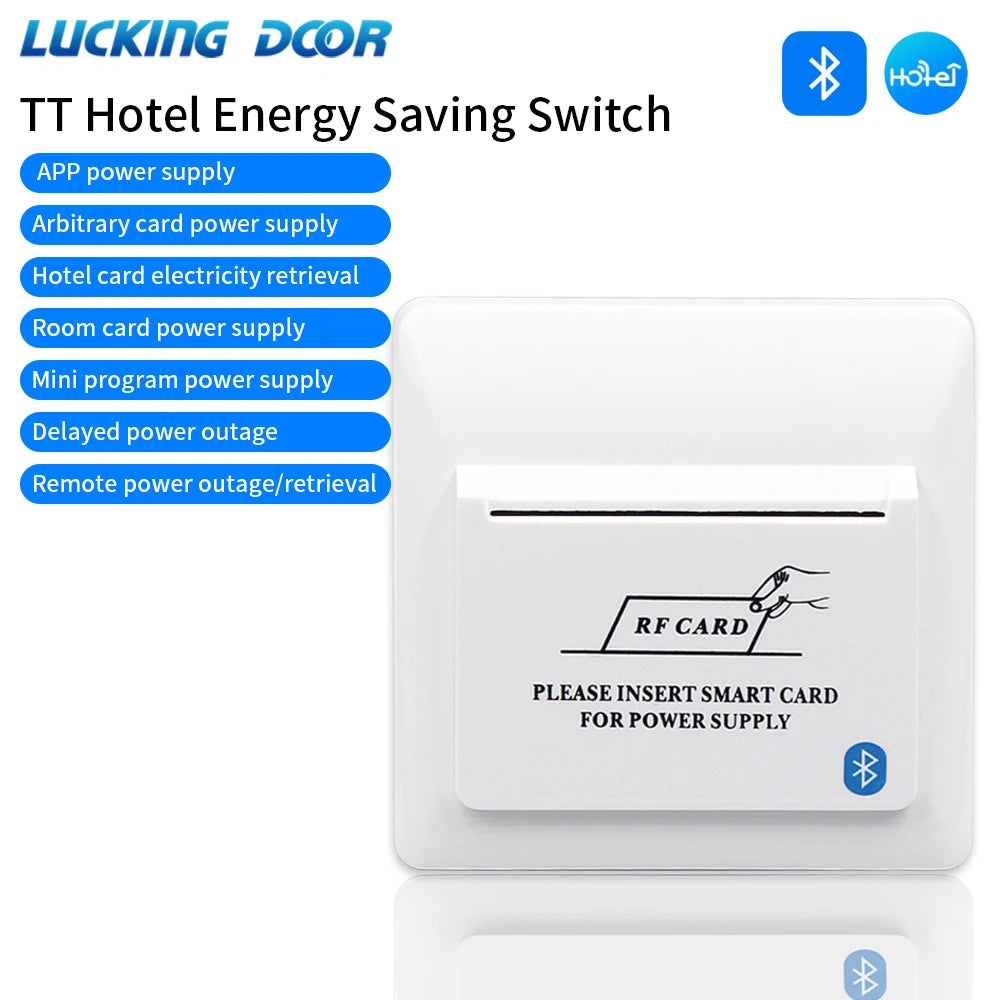 2.4G TTHotel Power Saver TTHotel Energy Saving Switch RFID 13.56Mhz Card App Remote Control Energy Saver for Hotel Apartment B&B Vue