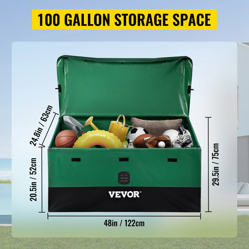 SucceBuy Outdoor Storage Box 100/150/230 Gal Waterproof Deck Outdoor Deck Storage Box Vue