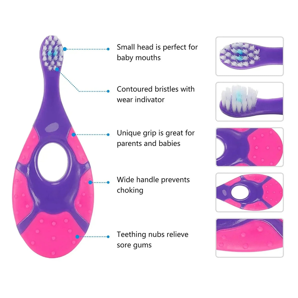 vvocci 2PCS Deciduous Teeth Toothbrush Kids Toothbrush Children With Soft Bristles BPA-Free Toddler Toothbrush Training Vue