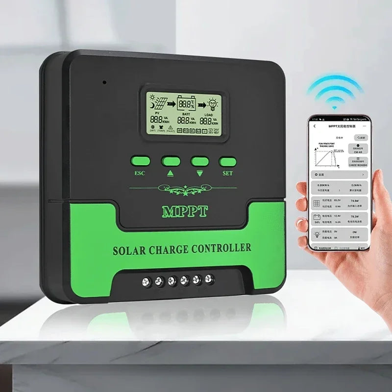 60A WiFi MPPT Solar Charge Controller 12V 24V LCD | Dreamburgh Solar Charge Controller Vue