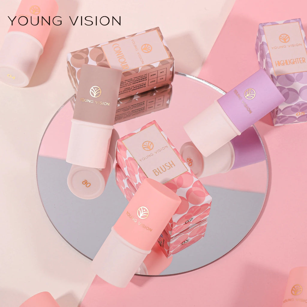 YOUNG VISION Multifunctional Makeup Stick for Lazy People High gloss Makeup, Rouge Matte Blush Stick, 6 Colors Available Vue