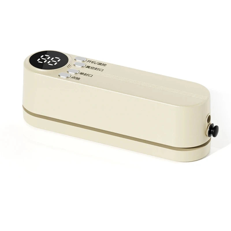 Vacuum Sealer A Multifunctional Food Sealer Wireless USB Charging With Sealing External Suction Inflation Functions Vue Light Yellow