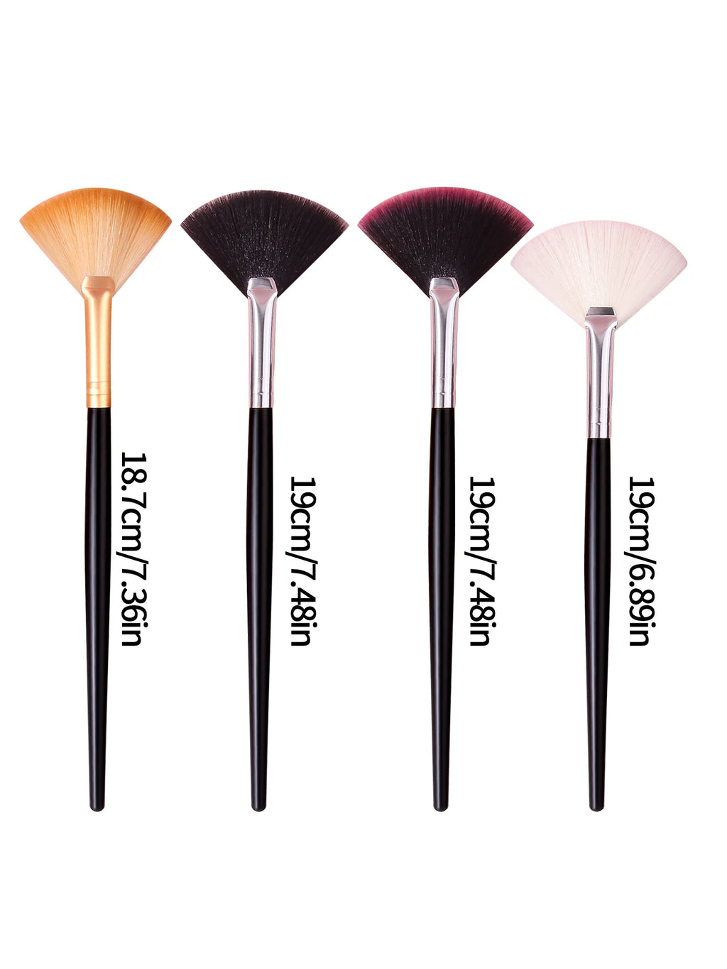 1/4Pcs Fan Brushes for Makeup Soft Synthetic Hair Highlighter Contour Brush Professional Cosmetic Tools for Airy Finish Daily Us Vue