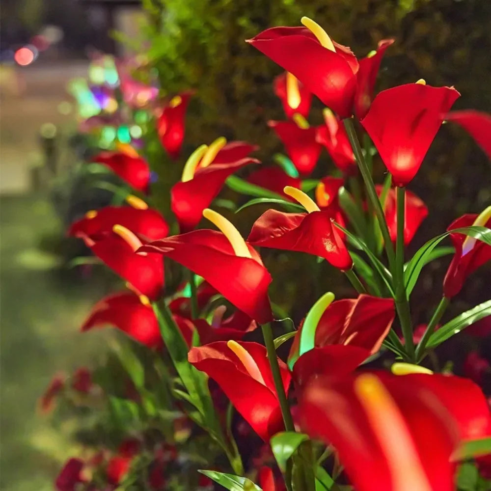Calla Lily Solar Pile Light, Solar Garden Light, Outdoor Waterproof Terrace Porch Backyard Garden Passage Decoration 612 Vue