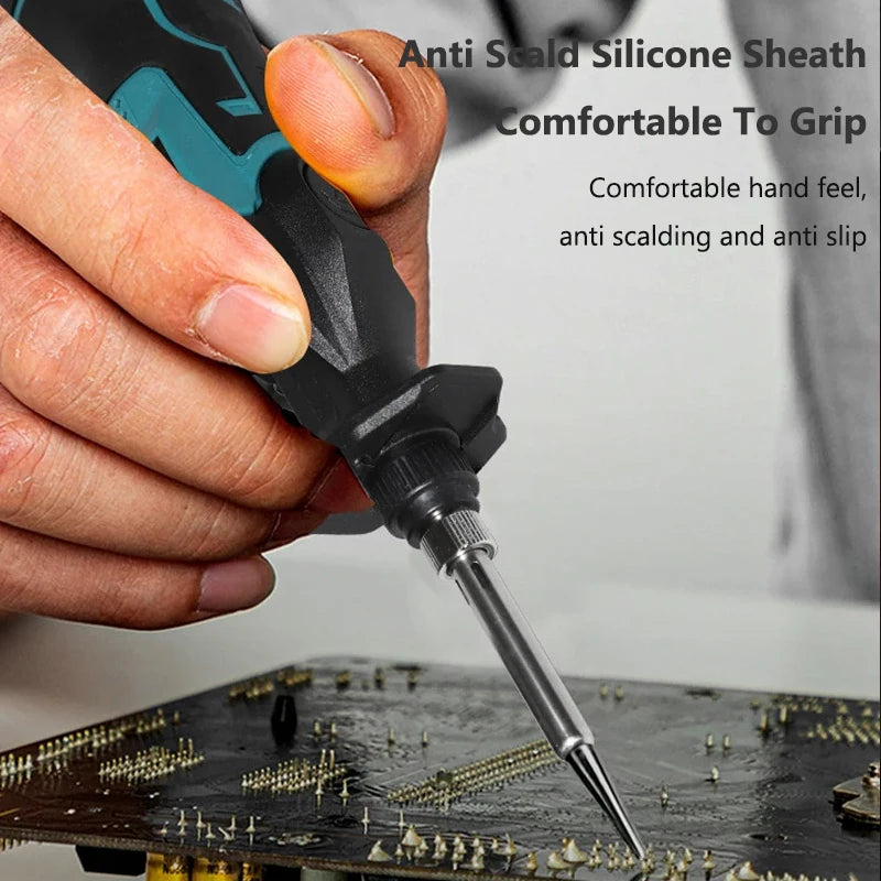 12V Lithium-Ion Electric Soldering Iron Adjustable Angle 0–90° Portable Constant-Temperature Solder Gun Welding Tools EU Plug Vue