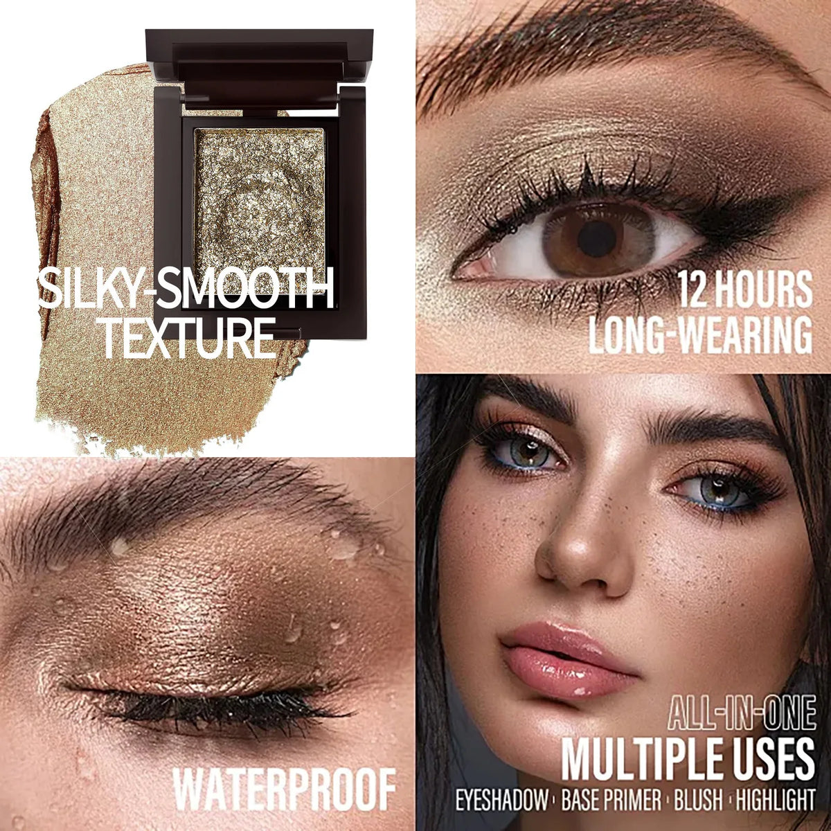 Monochrome Highlights Eye Shadow Mud Mashed Potato Bright Shimmer Crystal Smoky Black Pearl Light Glitter Eyeshadow Palette Vue