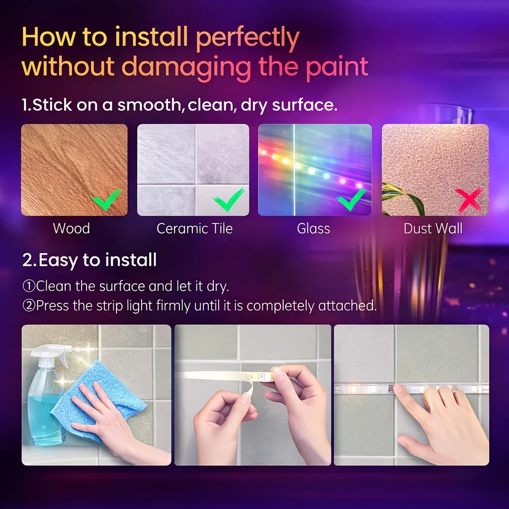 LED USB Strip Light Color Changing 5050 RGB LED Flexible Lights with 24 Keys for Children Gaming Room Home Party TV Backlight Vue