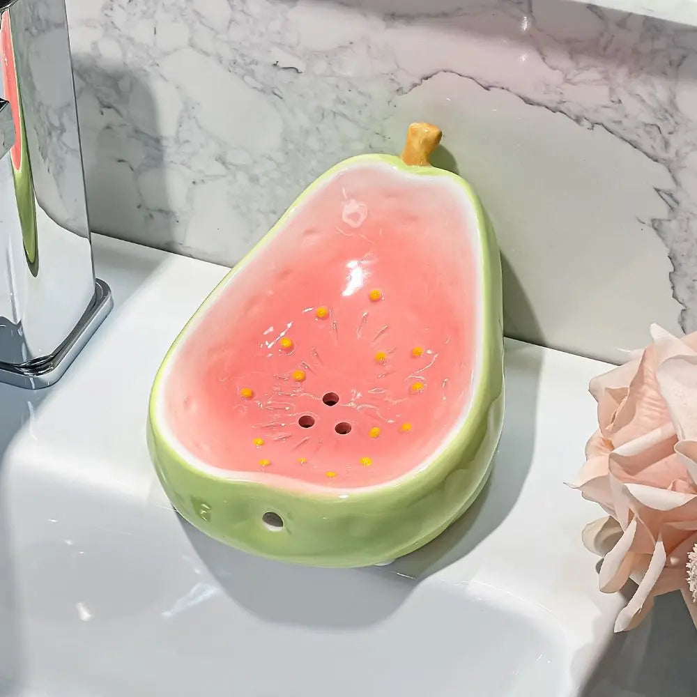 Tray Container Cute Self Draining Soap Holder Drainable Soap Box Soap Tray Soap Container Ceramic Storage Rack Countertop Vue