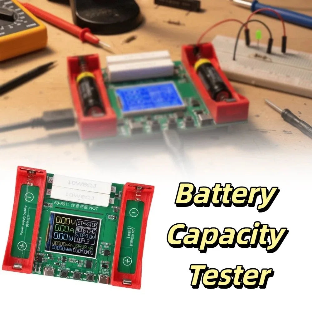 Type-C Interface Battery Capacity Tester Cycle Detector Tester Internal Resistance Tester Automatic Charge Discharge Vue