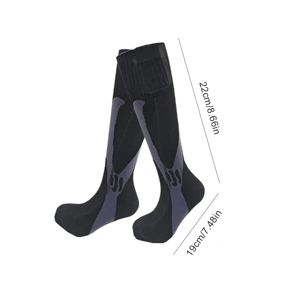 Winter Electric Heated Socks Fever Socks Rechargeable Thermal Heating Socks Foot Warmer Outdoor for Skiing Camping Sports Socks Vue