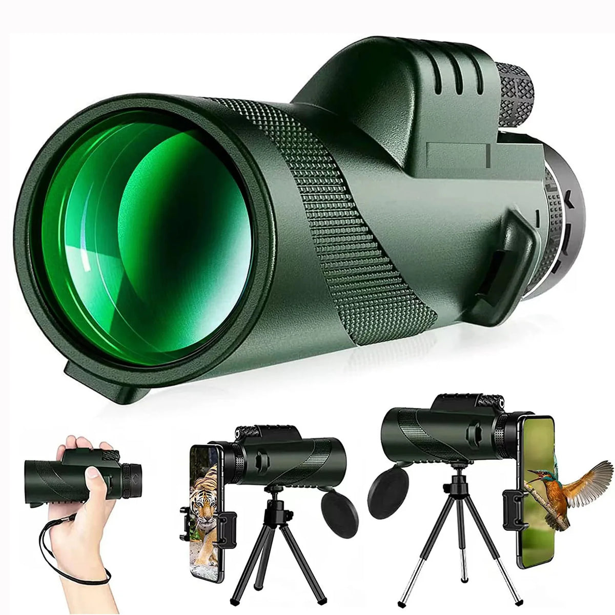 80x100 HD ZOOM Powerful Monocular Telescope Portable Binoculars Long Range Telescope Hunting Camping With Outdoor Camping Travel Vue