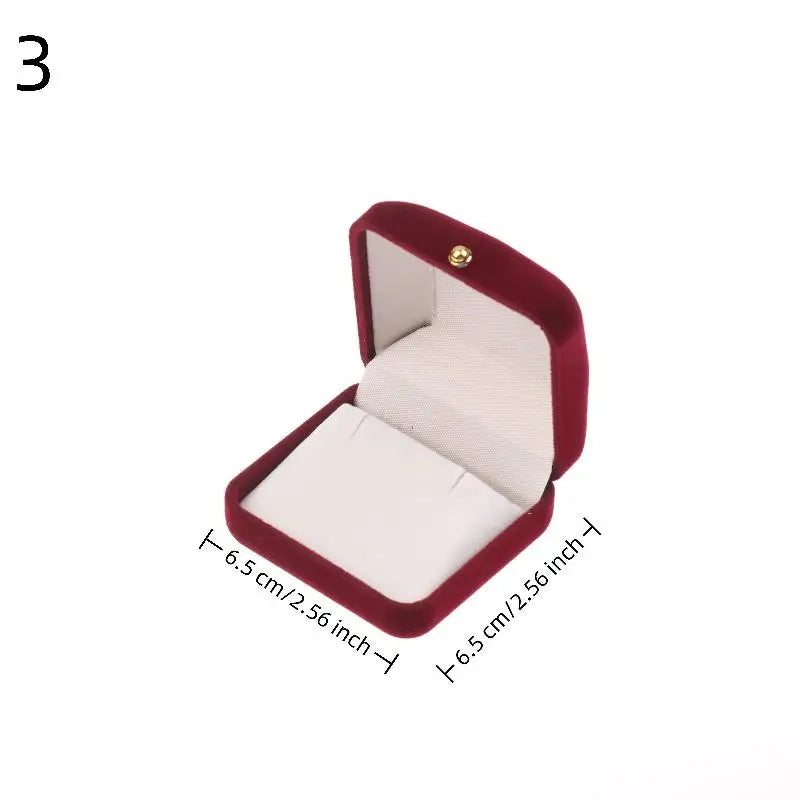 Flocking Gold Buckle Jewelry Box Pendant Ring Necklace Earring Bracelet Display Storage Box Luxury Feelings Packaging Box Vue 3
