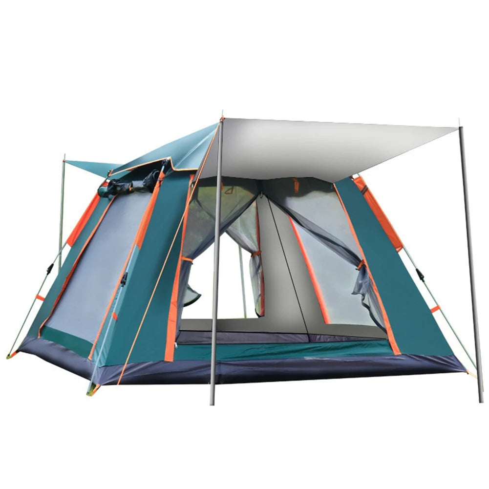 Automatic Quick Open Tent with Canopy Automatic Camping Tent Sun-Protection Portable Hexagonal Tent for Family 3-4/4-6 People Vue M