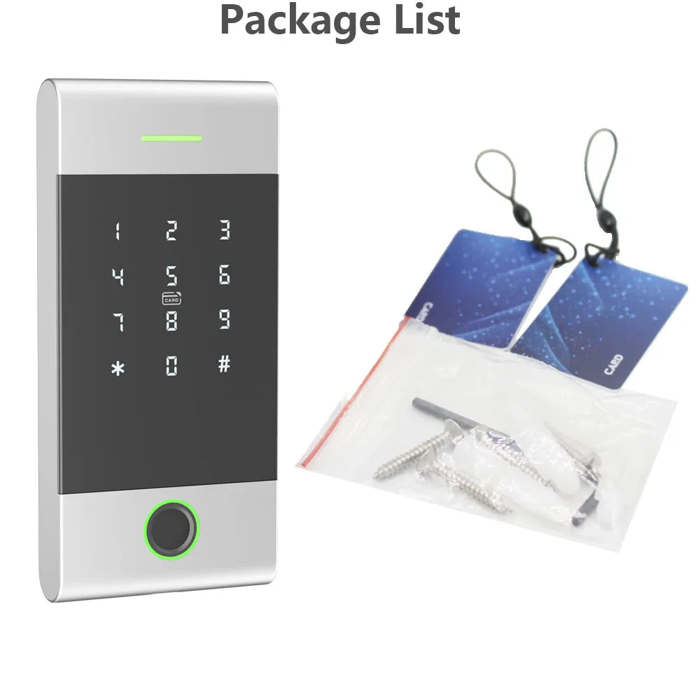 Outdoor Nfc Keypad Ttlock App Fingerprint Bluetooth Door Contact Gateway 13.56Mhz Rfid Access Control System MJ01 Aluminum Alloy Vue