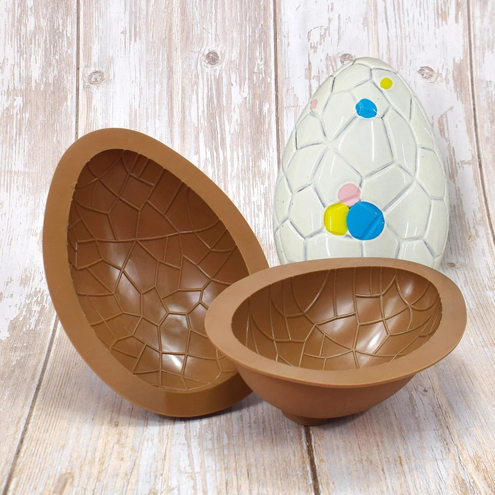 2PCS Easter Egg Chocolate Molds 6 Kids of Shape Eggs Silicone Molds 3D Large Non-Stick Egg Easter Chocolate Molds Baking Tools Vue