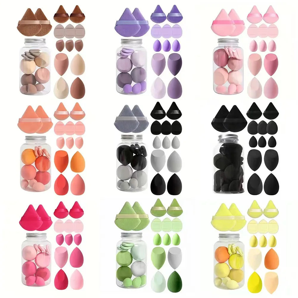 14Pcs Makeup Sponge Set With Storage Velvet Powder Puff Beauty Egg Foundation Sponge Mini Finger Puff Women Makeup Accessories Vue