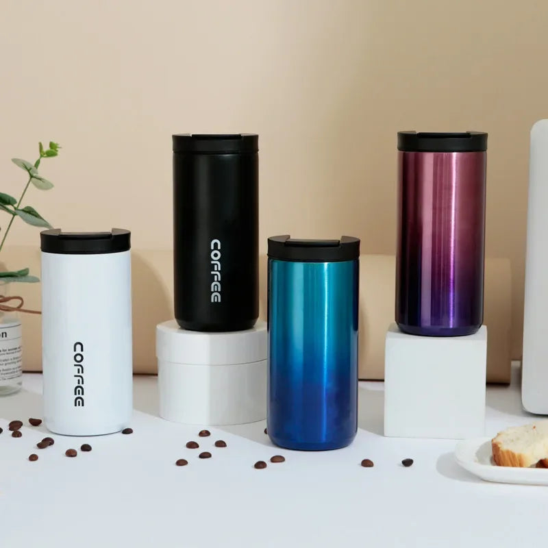 Stainless Steel Insulated Coffee Cup 304 Travel Mug Creative Fashion Design Business Gift Cross Border Car Cup Water Bottle Vue