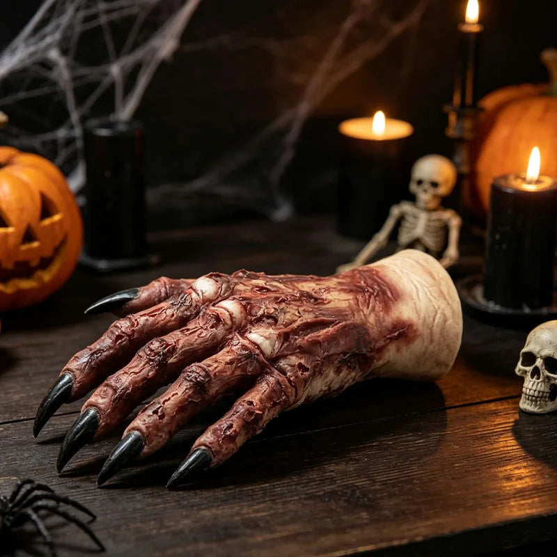 Halloween Mummy Latex Gloves Realistic Scary Hands Prop for Adult Kids Costume Party Favor Dress Up Cosplay Decor Vue