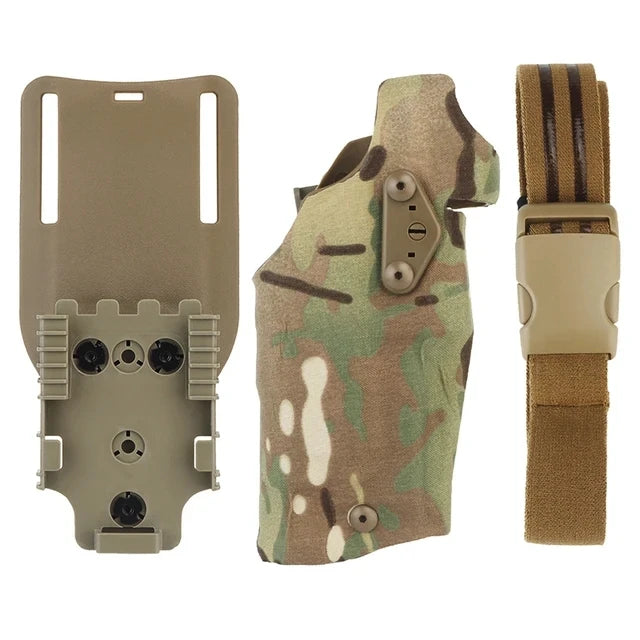 Tactical Holster 6354DO Glock Holster Drop Adapter Quick Release Leg Belt Set Holster Fit 17/19 With X300/x300u Military Caza Vue Multicam