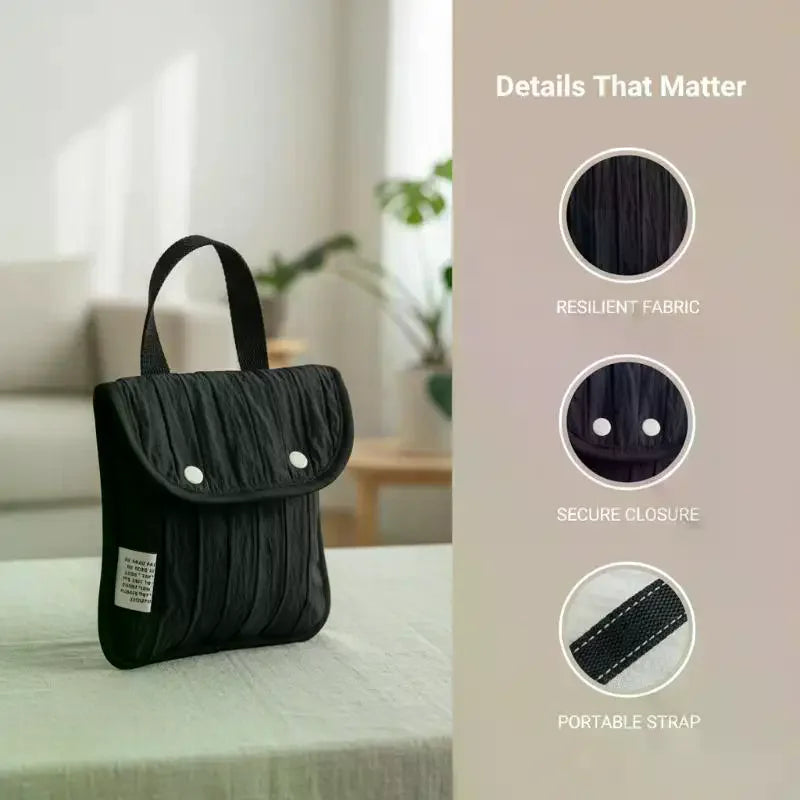 Minimalist Quilted Nylon Mini Bag Portable Small Handbag With Handle Snap Button Closure Casual Pouch For Daily Commute Travel Vue