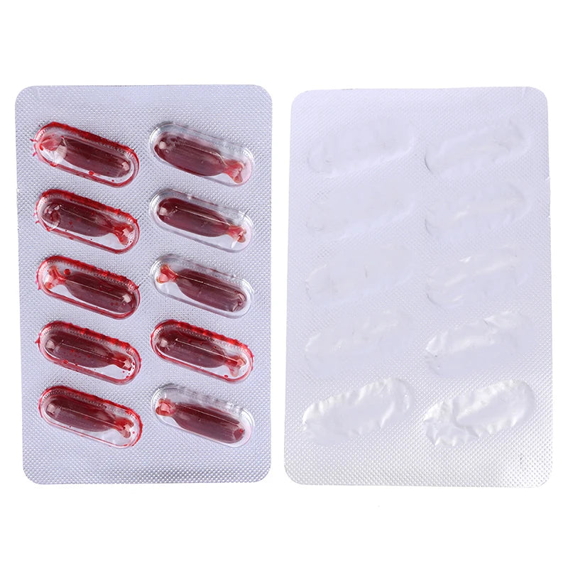 Fake Blood Pill Vampire Toy Capsules Horror Funny Halloween Prank