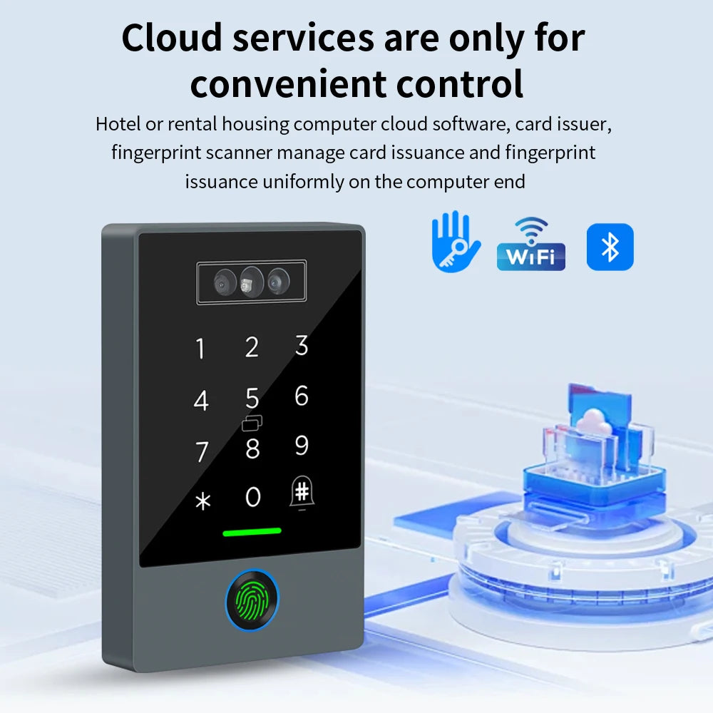TTLOCK Home Security Visual Intercom Face Recognition Fingerprint WiFi Intelligent 13.5Hz Waterproof IP67 Access Control Vue