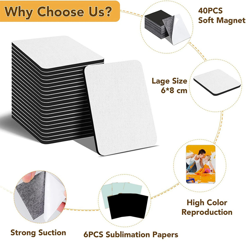 20-Pack Sublimation Blank Fridge Magnets for DIY Decor Sublimation Craft Blanks Vue