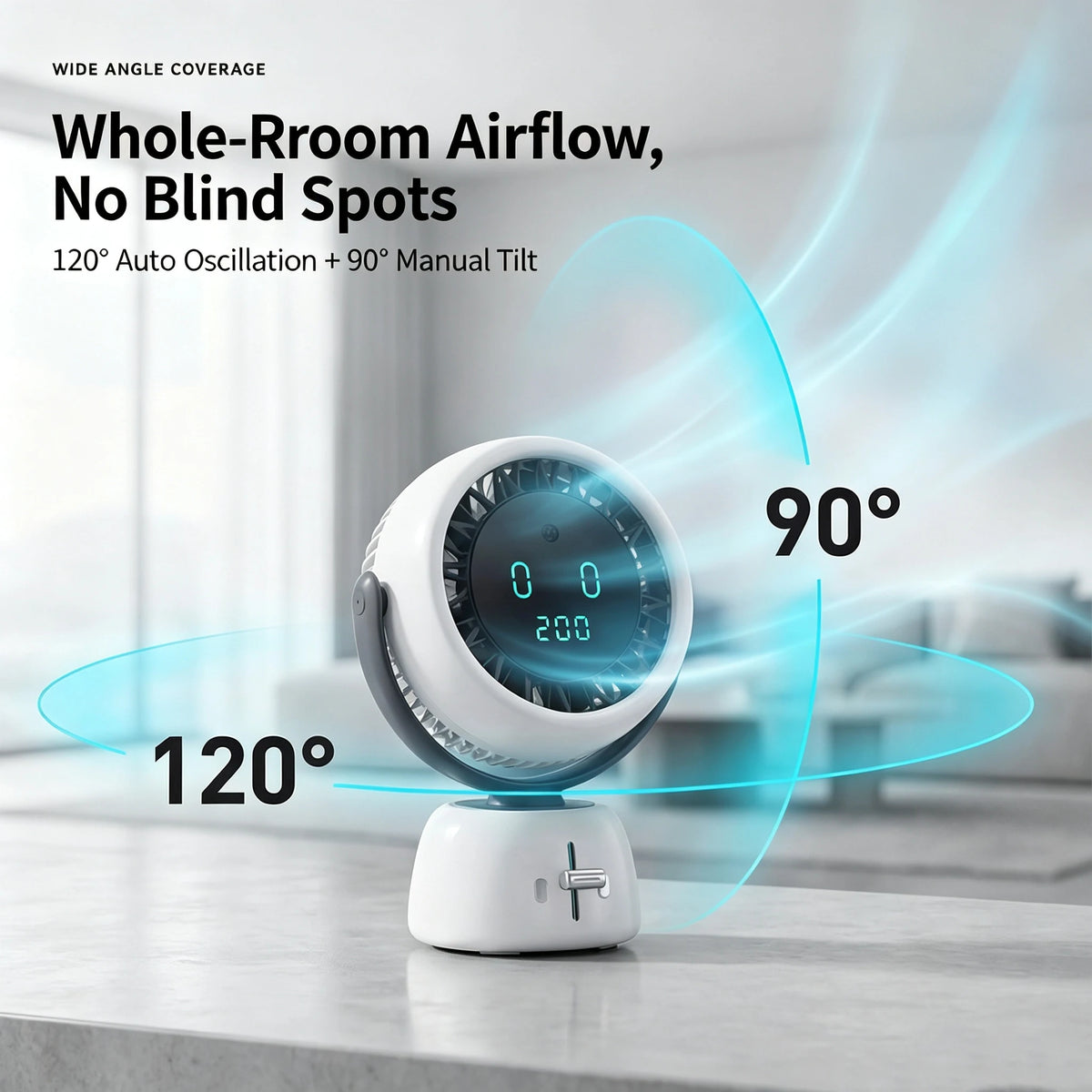 AI Face Tracking Mini Fan Smart Digital Display Portable Personal Cooling Fan for Outdoor Travel Vue