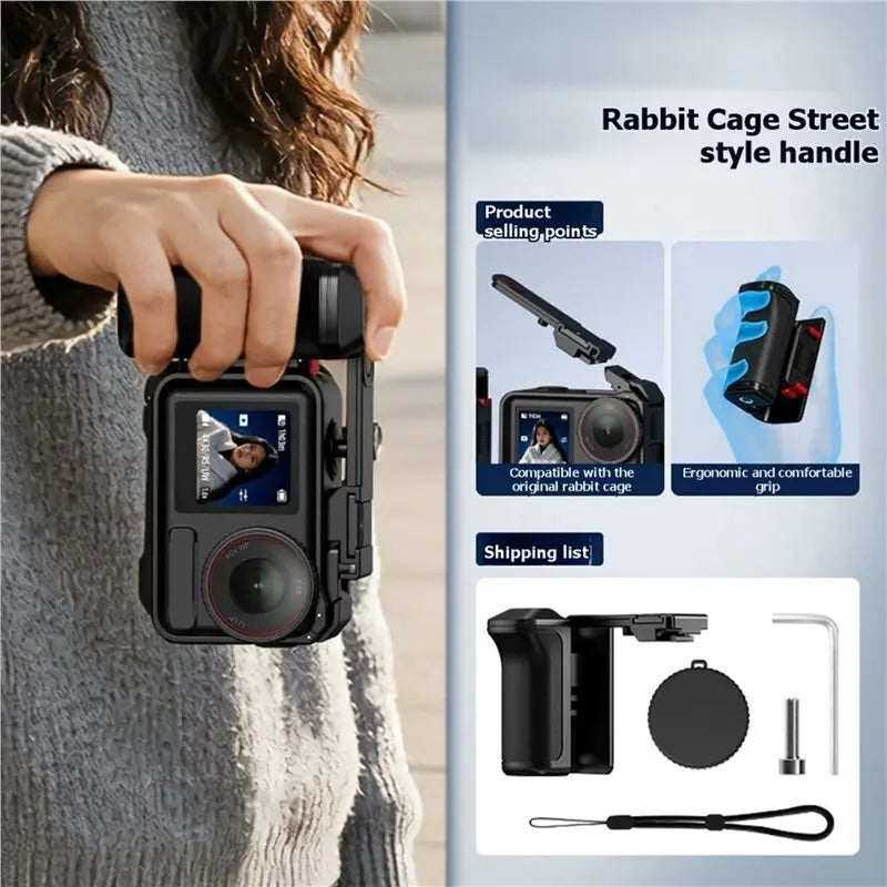 Hot-For DJI Action 5 Pro Handle Grip Vlgo Video Handle Camera Accessories Vue