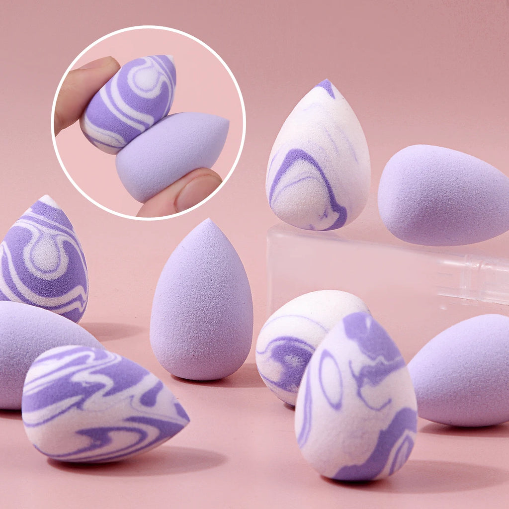 10 PC Quick Set Foundation Concealer Water Drop Makeup Sponge Set - Complete Set. Soft, Elastic, and Skin-Friendly Sponge Materi Vue