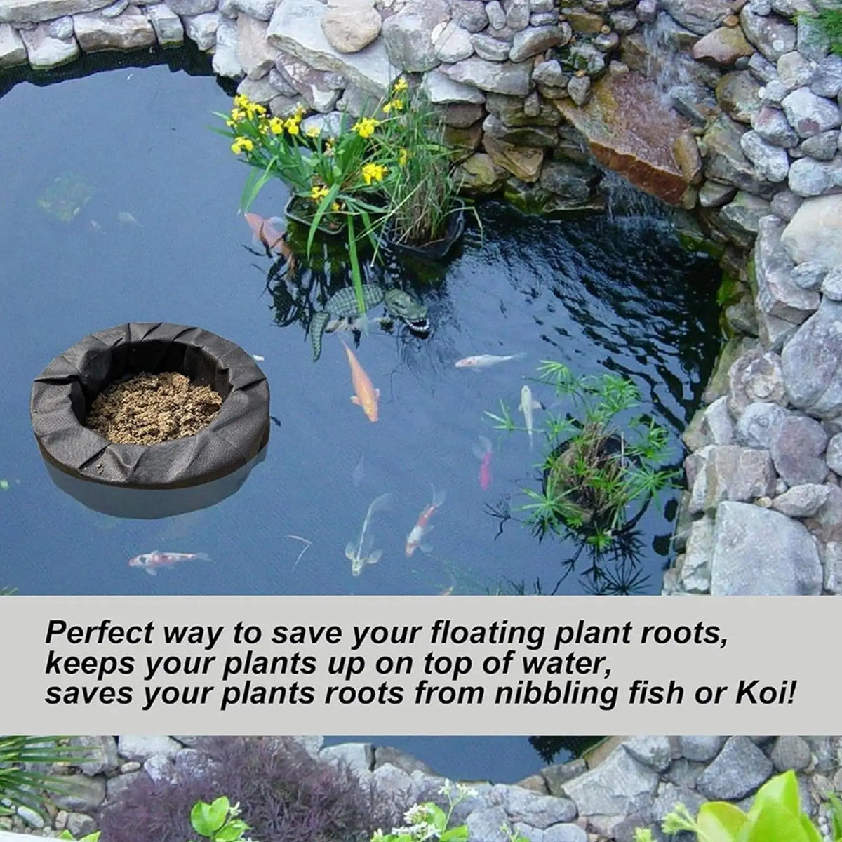 18cm/27cm Fabric Floating Pond Planter Aquatic Flower Container Floating Garden Island Pot for Outdoor Water Pond Aquatic Plants Vue