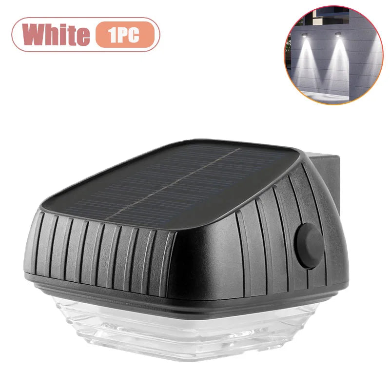 1-5pcs Rainproof Solar Wall Lights IP65 Waterproof Outdoor LED Wash Light for Courtyard Garden Balcony Patio Decoration Vue White-1PC