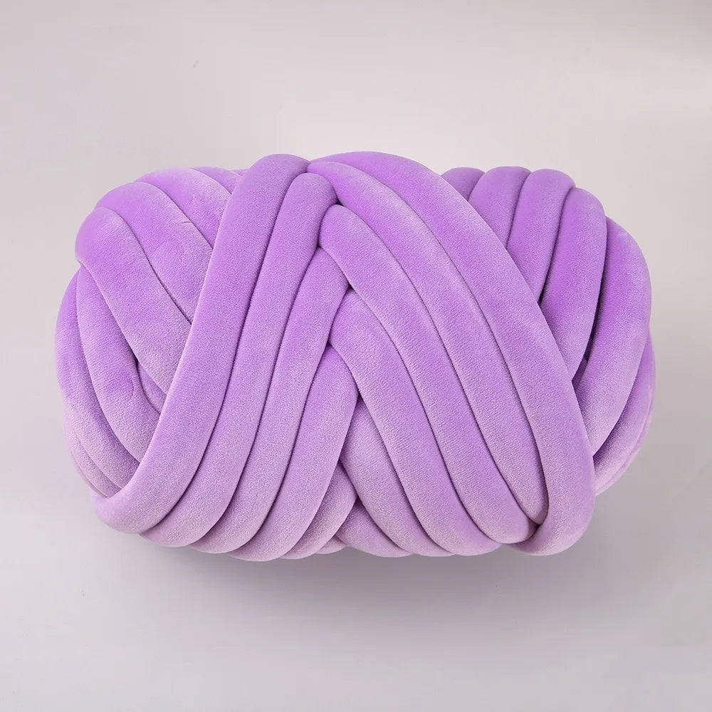 Bulky Diameter 3cm Thick Finger Loop Yarn Velvet 500g/Roll Chunky Yarn Hand Knitting Hand Woven Finger Circle Yarn Carpets Vue Dark Purple