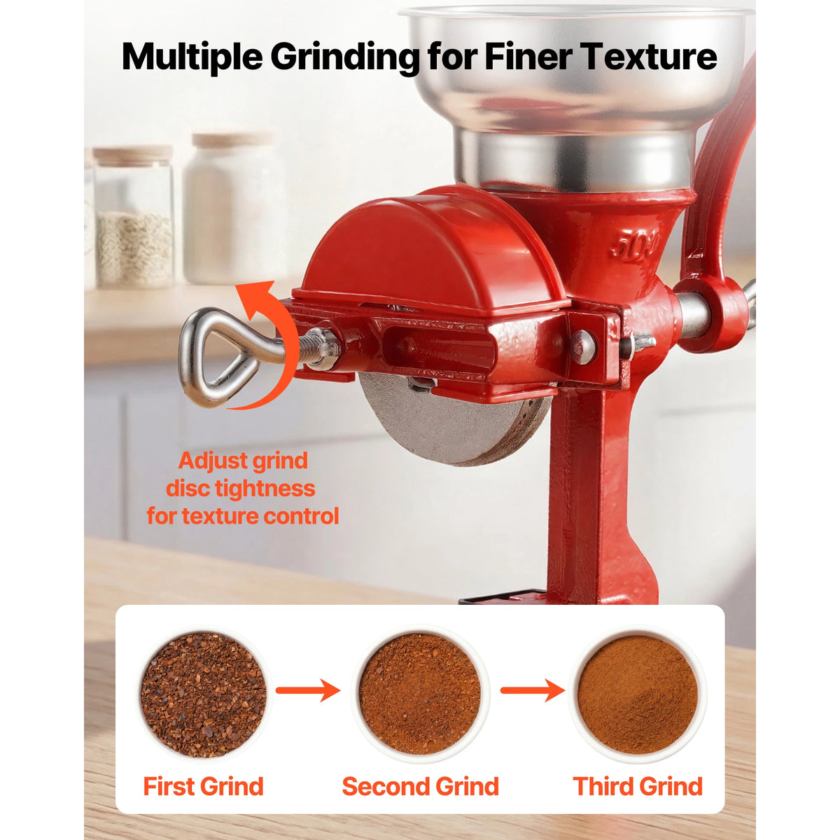 SucceBuy Manual Grain Mill – Hand-Crank Corn & Spice Grinder Manual Grain Mill Vue