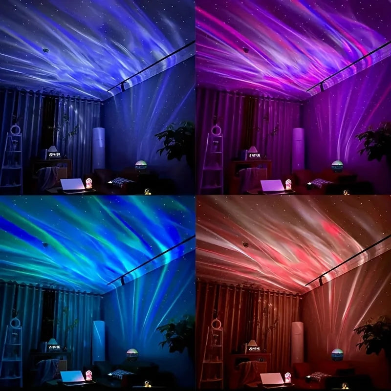 RGB Galaxy Aurora Projection Lamp USB Powered Remote Control Auto Rotate Star Night Light For Bedroom Home Theater Ornament Vue