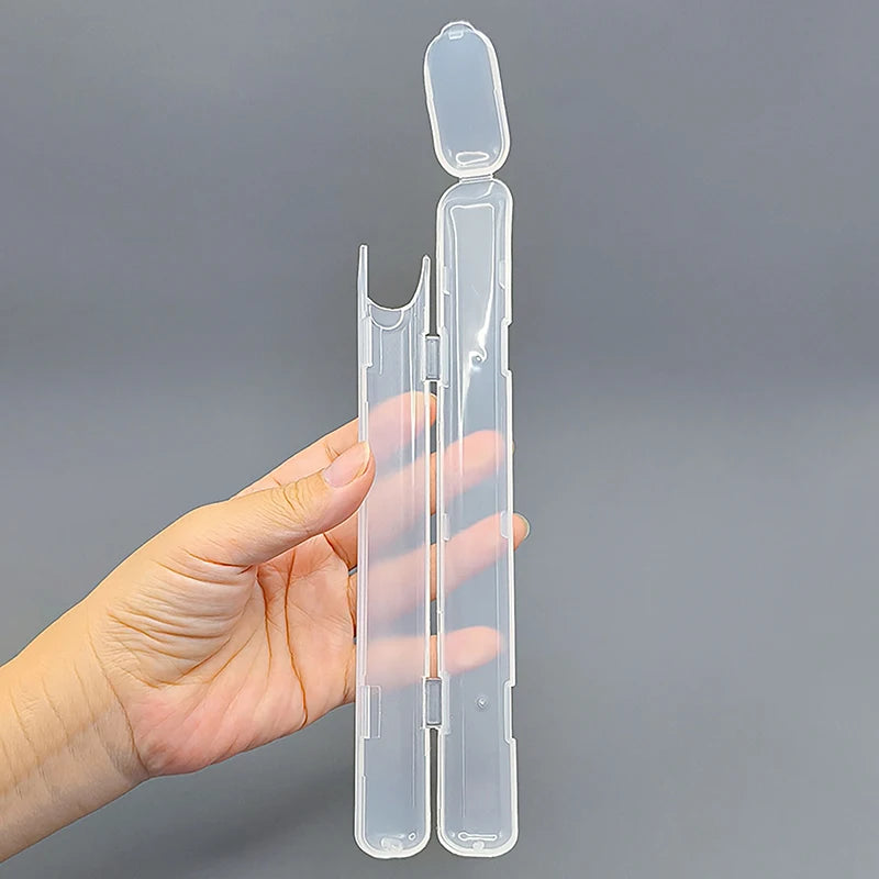 1PCS Portable Transparent Makeup Brush Storage Box With Cover Eyebrow Pencil Makeup Brushes Organizer Chopstick Case Beauty Tool Vue
