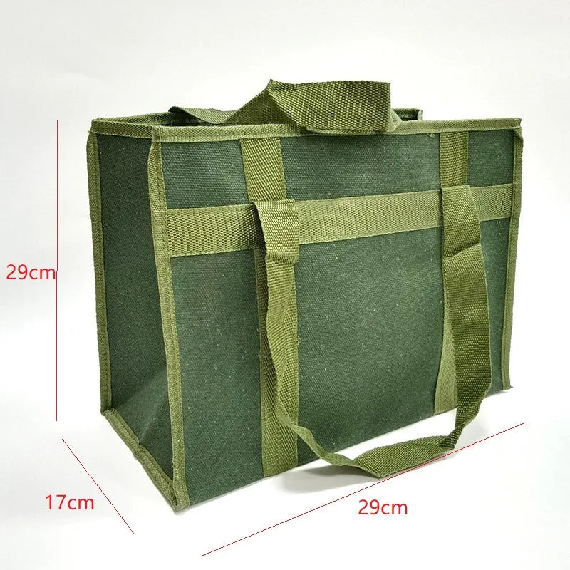 Large Capacity Thick Canvas Handheld Tool Bag Wear-resistant Electrician Maintenance Storage Bag Auto Repair Tool Organizer Bag Vue Trumpet