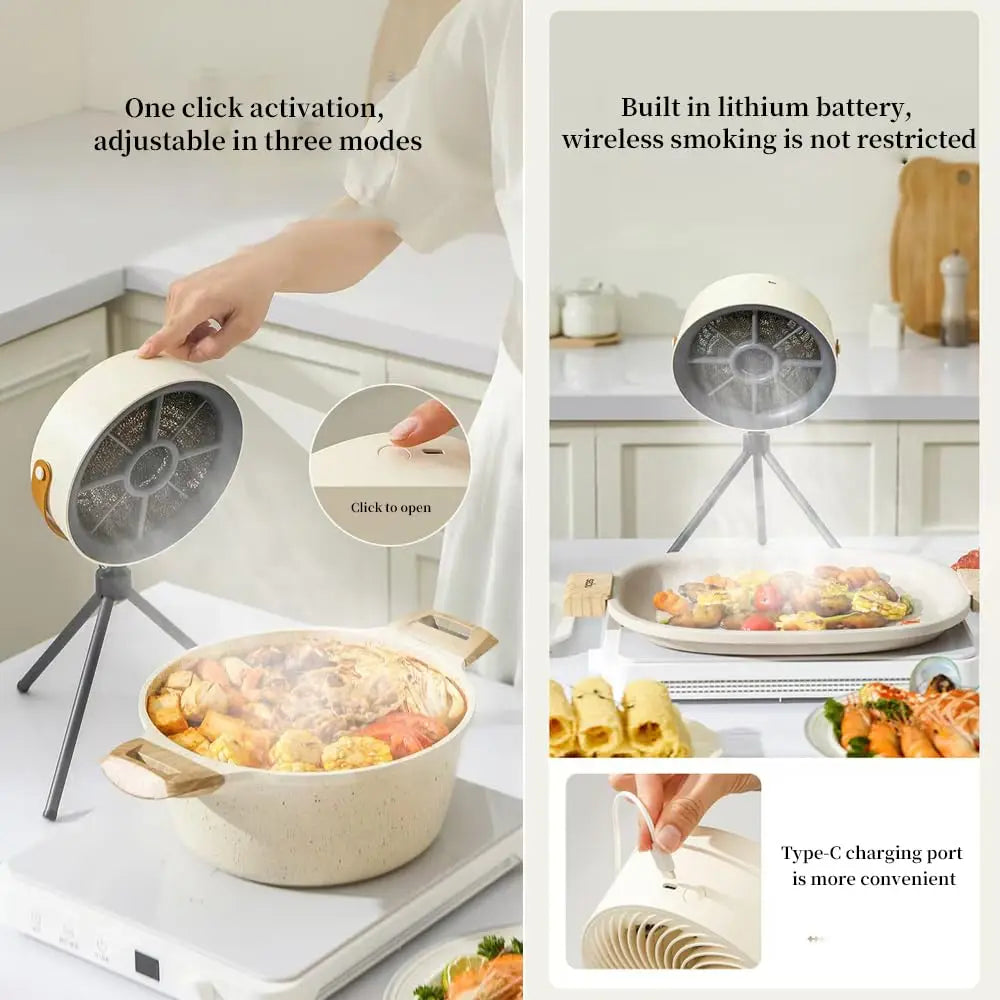 Portable USB Mini Range Hood Large Suction Desktop Exhaust Fan Small Kitchen Cooker Hood Extractor For Home Barbecue Cooking Vue