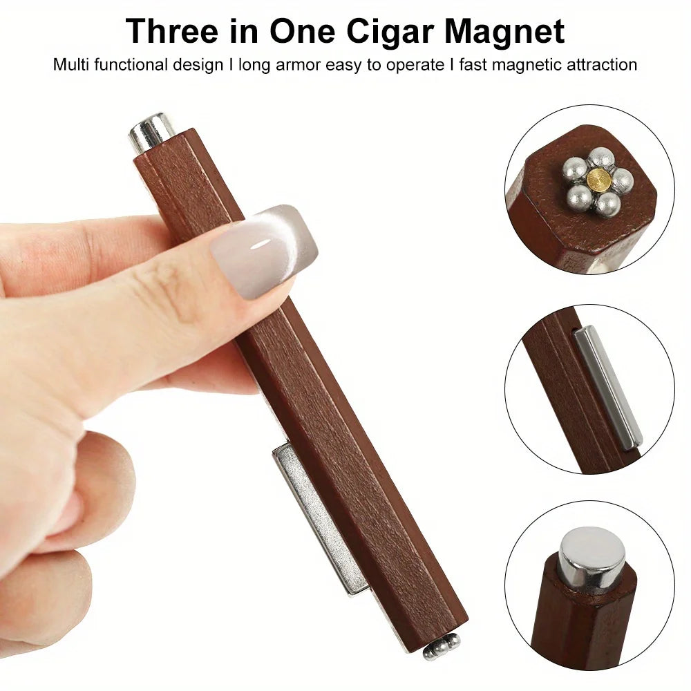 3 in 1 Multi-function Cat Eye Magnet for Nail Art Design Strong Thick Magnetic Stick Large Cylindrical Magnetic Nail Tool Vue