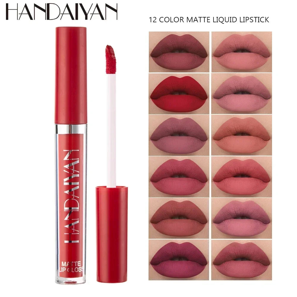 HANDAIYAN Gift 6PC/Set Matte Velvet Lip Gloss Waterproof Long-lasting Liquid Lipstick Cosmetic Beauty Keep 24 Hours Makeup Vue