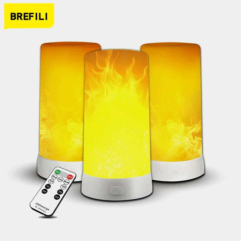 USB Rechargeable LED Flame Lamp Simulates Flame Effects, Realistic Bar Interior Decoration Vue