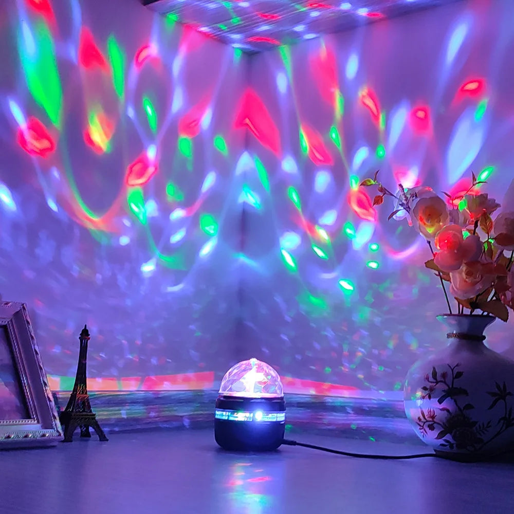 LED Starry Sky Lights Bedroom NightLights 5V USB Decoration Atmosphere Projector Lamp 360° Rotating For Weddings Christmas Vue