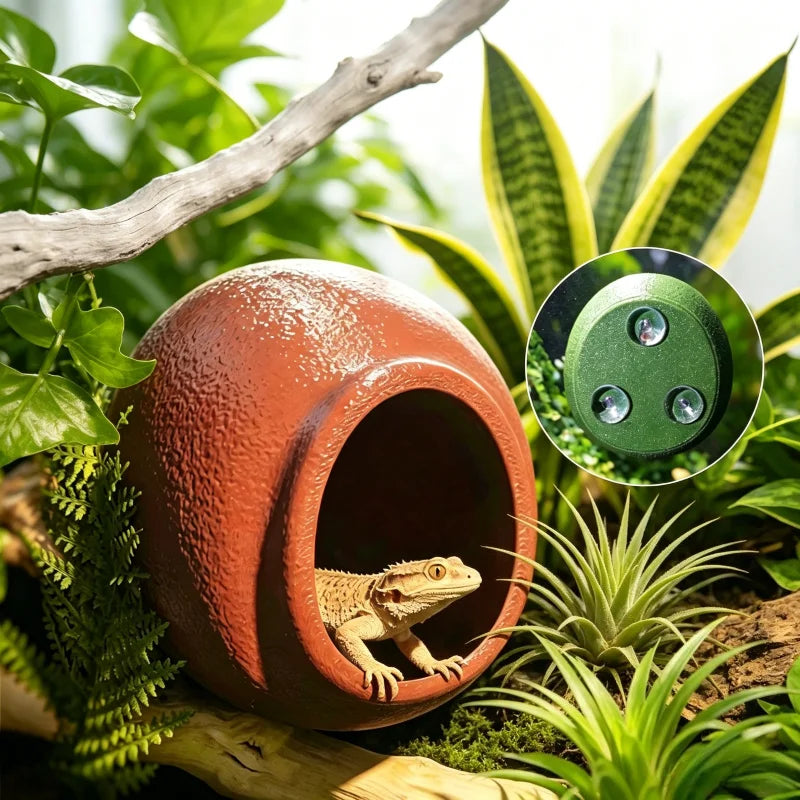Reptile Hideouts Egg Cave with Suction Cups for Gecko Tree Frog Tarantula Spider Climbing Habitat Terrarium Décor Vue