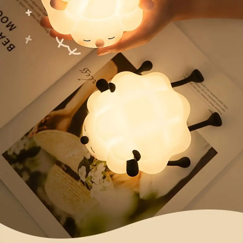 Touch Sensor Silicone Lamb Night Light Three Level Dimmable LED Sheep Night Lamp Ambient Lighting Timer Function Vue